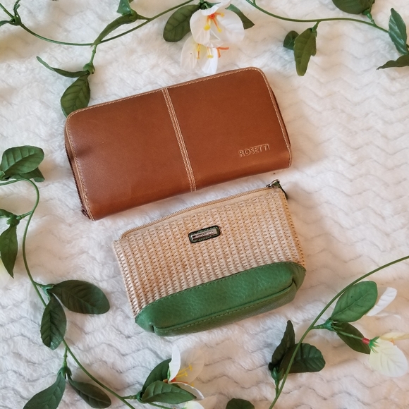 Rosetti Handbags - ROSETTI Wallet and Small Bag, Bundle Brown And Crem Color.